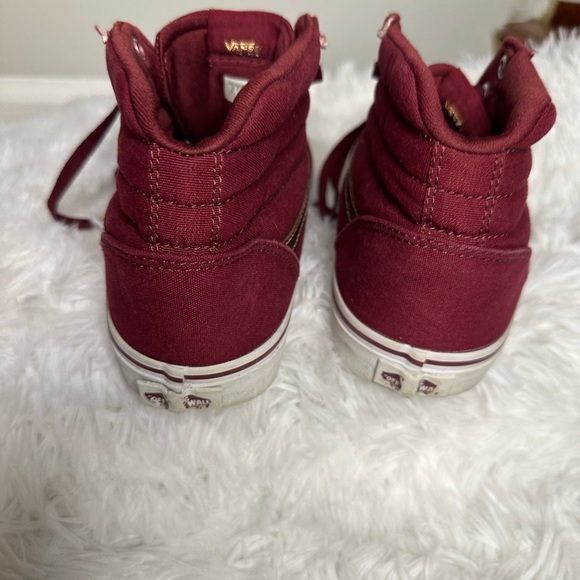 Vans burgundy and rose gold hi-top sneakers. Very gently used Size 9 - Picture 2 of 2